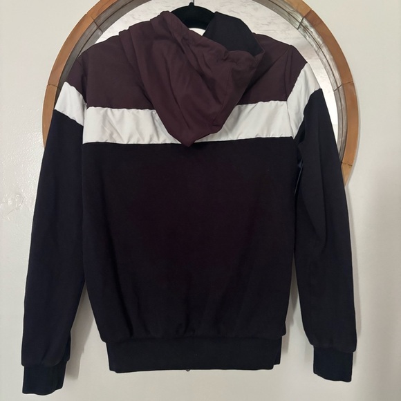 Eleventy Milano Loro Piana Sport Fabric Paneled Retro Track Jacket Hoodie Small - Picture 3 of 8